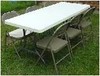 1Rectangle Table 6 Metal  Chairs